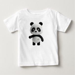 Handcrafted Felt Panda in Cardboard Forest Baby T-Shirt