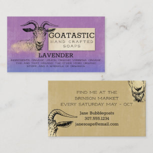Handcrafted goats milk soap bath body lavender business card