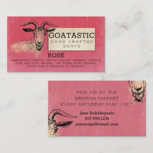 Handcrafted goats milk soap bath body rose berry business card