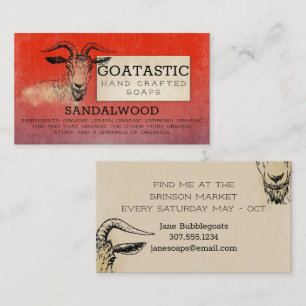 Handcrafted goats milk soap bath body sandalwood business card