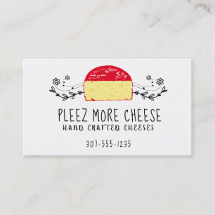 Handcrafted gourmet cheese catering business card