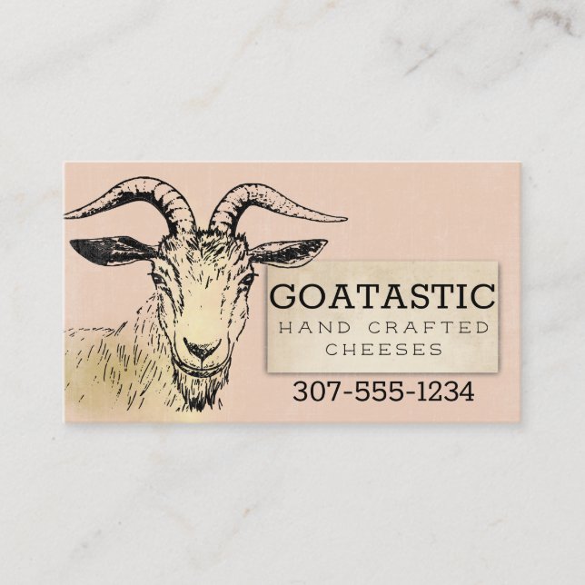 Handcrafted gourmet goat cheese business card (Front)