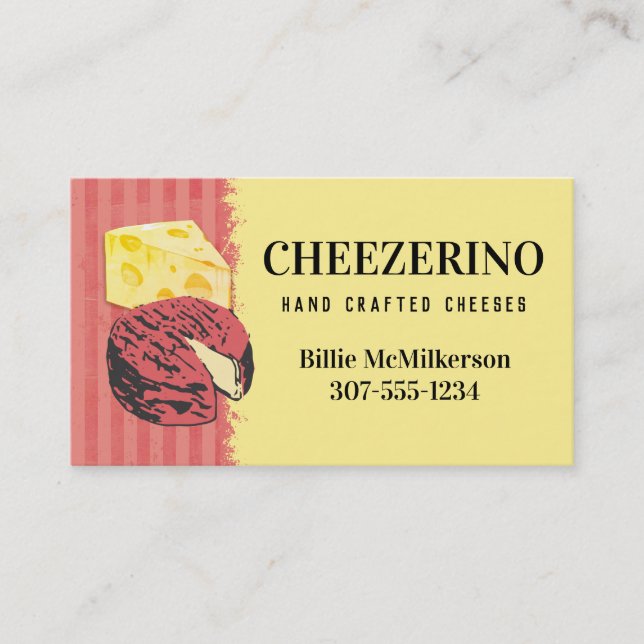 Handcrafted gourmet goat cheese business card (Front)