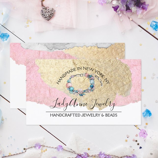 Handcrafted Jewellery and Bead Designer Business Card (Creator Uploaded)