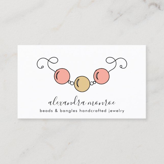 Handcrafted Jewellery Logo | Jewellery Design  Bus Business Card (Front)