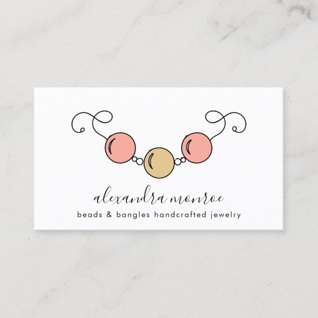 Handcrafted Jewelry Logo | Jewelry Design  Business Card (Front)