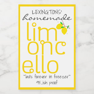 Handcrafted Limoncello Bottle Label  