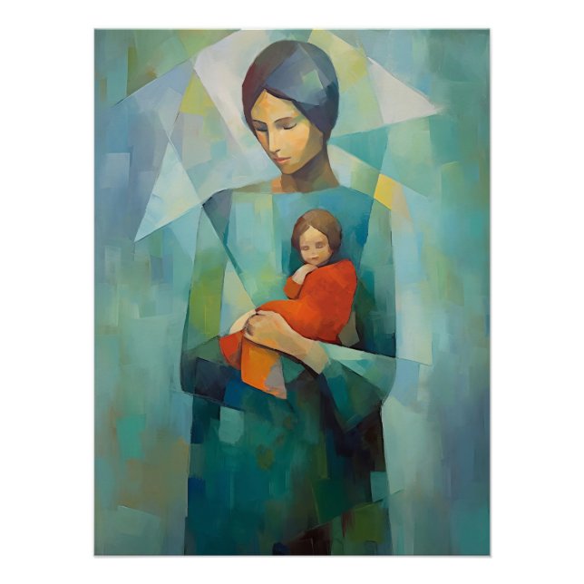 Handcrafted Mother & Child Wall Art Glossy Poster (Front)