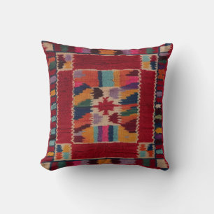 Handcrafted Red Kilim Lumbar Pillows: A Heritage  Cushion