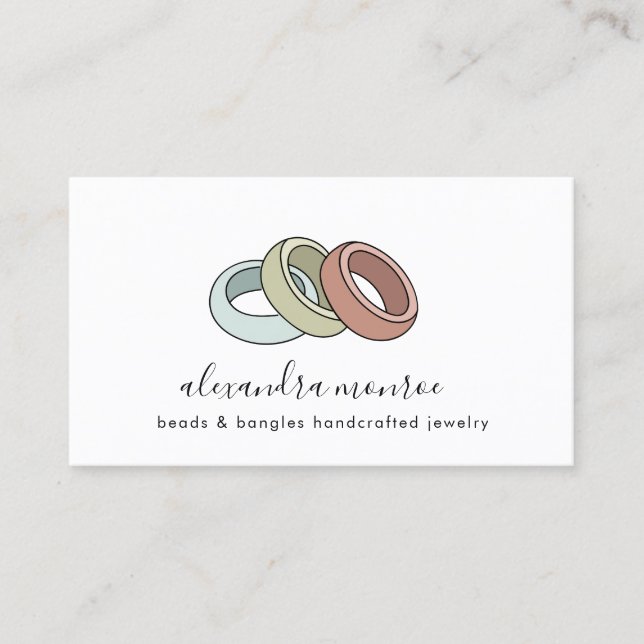 Handcrafted Rings Logo | Jewellery Designer  Business Card (Front)