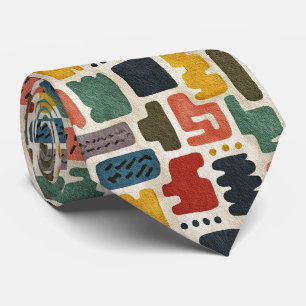 Handcrafted Shapes & Earthy Artistic Texture Tie