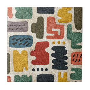 Handcrafted Shapes & Earthy Artistic Texture Tile