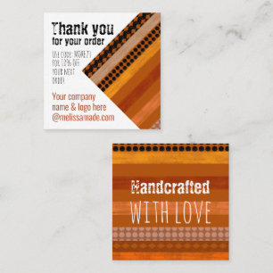 Handcrafted small business Thank you promo card