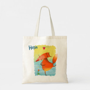 Handcrafted Watercolor Illustration Funny Fox Tote Bag
