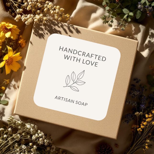 Handcrafted With Love Minimalist Botanical Label (Creator Uploaded)