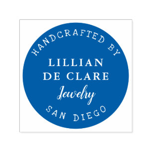 Handcrafted, Your Business Name, Location Self-inking Stamp