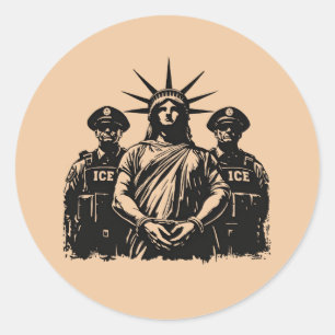 Handcuffed Statue Of Liberty - Abolish ICE Classic Round Sticker