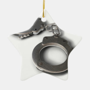 Handcuffs Ceramic Tree Decoration
