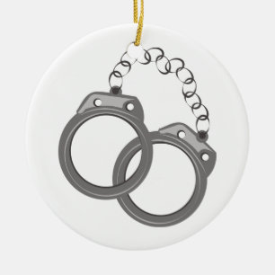 Handcuffs Ceramic Tree Decoration