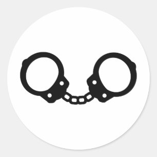 Handcuffs Classic Round Sticker