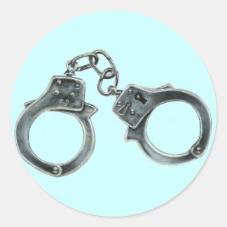 HANDCUFFS CLASSIC ROUND STICKER