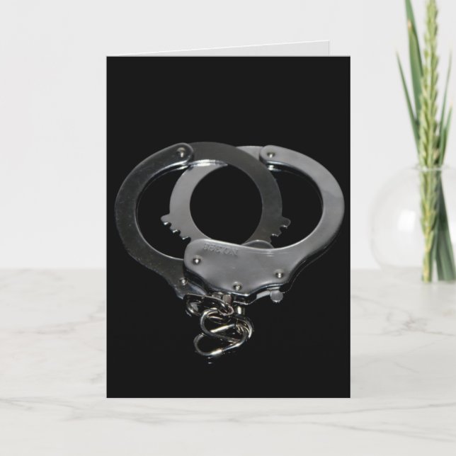 HANDCUFFS funny WEDDING CONGRATULATIONS CARDS (Front)