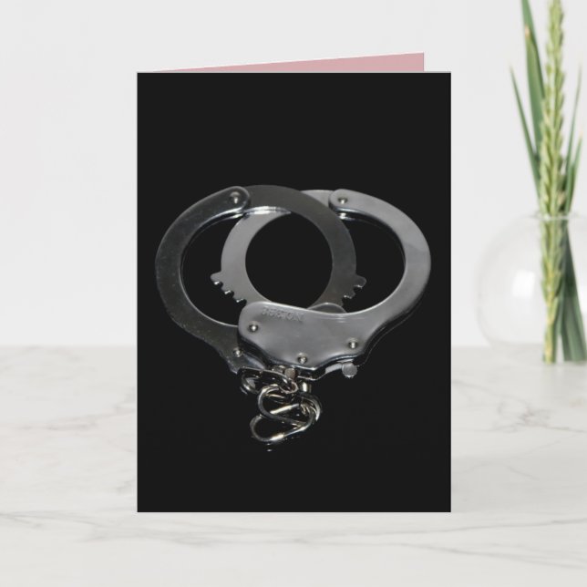 HANDCUFFS KINKY wife husband LOVE CARDS (Front)