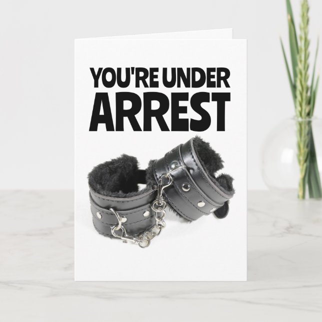 HANDCUFFS NAUGHTY BIRTHDAY WIFE GREETING CARDS (Front)