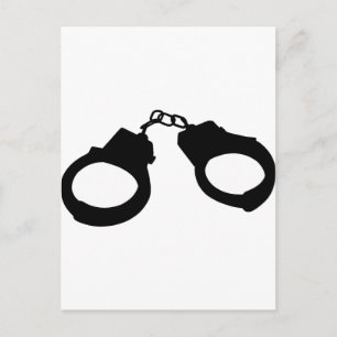 Handcuffs Outline Silhouette Postcard
