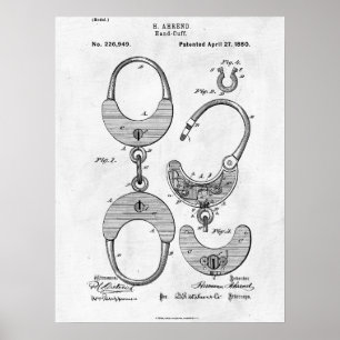 Handcuffs Patent Print 1880