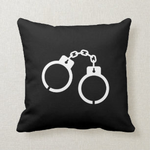 Handcuffs Pictogram Throw Pillow