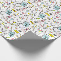 Handdrawn Baking Pattern Wrapping Paper