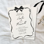Handdrawn Bow Coquette Stylish Trendy Wedding Invitation<br><div class="desc">Say ‘I do’ in style! This wedding invitation features a cute black hand-drawn coquette ribbon bow border,  perfect for adding a romantic,  whimsical touch. Customise with your details and set the tone for your dream day!</div>