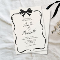 Handdrawn Bow Coquette Stylish Trendy Wedding