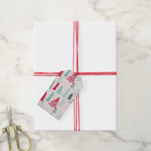 Handdrawn Christmas Trees Evergreen Personalised Gift Tags