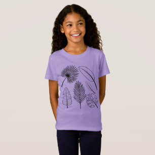 Handdrawn Flowers Doodles Purple Plants Floral T-S T-Shirt