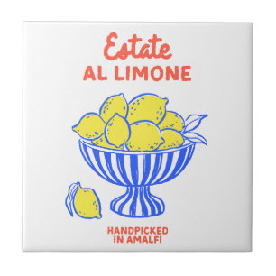 Handdrawn Lemon Summer Quote  Tile