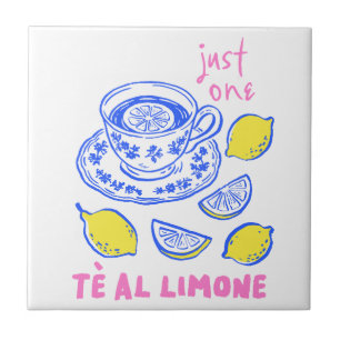 Handdrawn Lemon Summer Quote  Tile