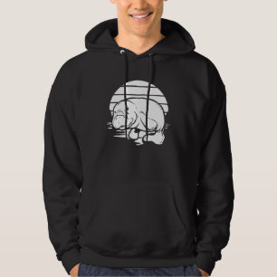Handdrawn Manatee Sea Cow Marine Animal Sea Creatu Hoodie