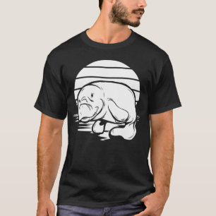Handdrawn Manatee Sea Cow Marine Animal Sea Creatu T-Shirt