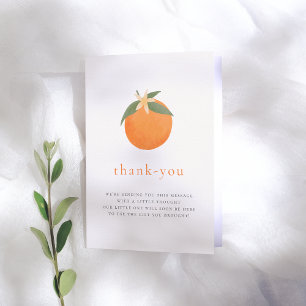 Handdrawn Orange Blossom Spring Baby Shower Thank You Card