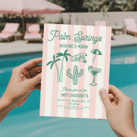 Handdrawn Palm Springs Pink Bachelorette Weekend