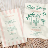 Handdrawn Palm Springs Pink Bachelorette Weekend