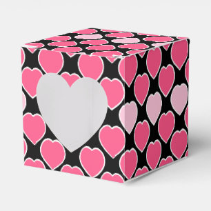 Handdrawn Romantic Pink Heart Valentine Gift Favour Box