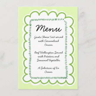 Handdrawn Scallop Edge Wavy Green Border Menu