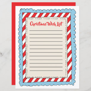 Handdrawn Stripe Kids Christmas List Template
