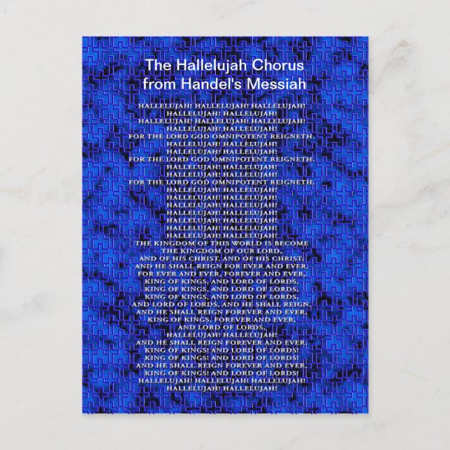 Handel Messiah Christmas Holiday Postcard (Front)