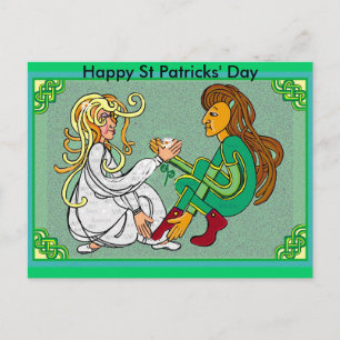Handfast marriage, Happy St Patricks' Day Postcard