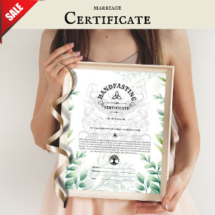 HANDFASTING CERTIFICATE PAGAN NATURE CELTIC 16X20  POSTER