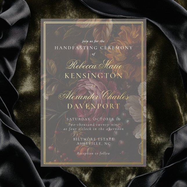 Handfasting Dark Moody Floral Calligraphy Wedding (Creator Uploaded)